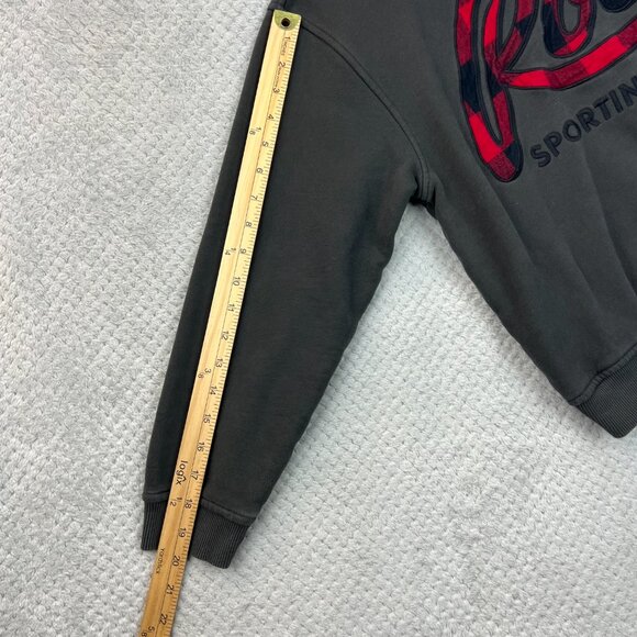 Roots Womens Crewneck Sweatshirt Plaid Raised Lettering Organic Cotton Sz Small - Picture 8 of 11